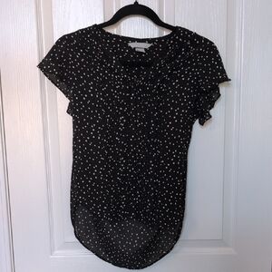H&M Black Blouse with White Dots